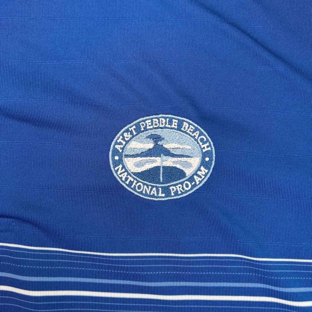 Straight Down Mens AT&T Pebble Beach Pro-Am Golf Polo Shirt Blue Medium - Picture 5 of 12
